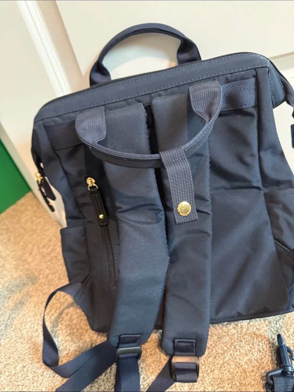 Lavanda Navy and Light Gray Women's Backpack with Removable Strap